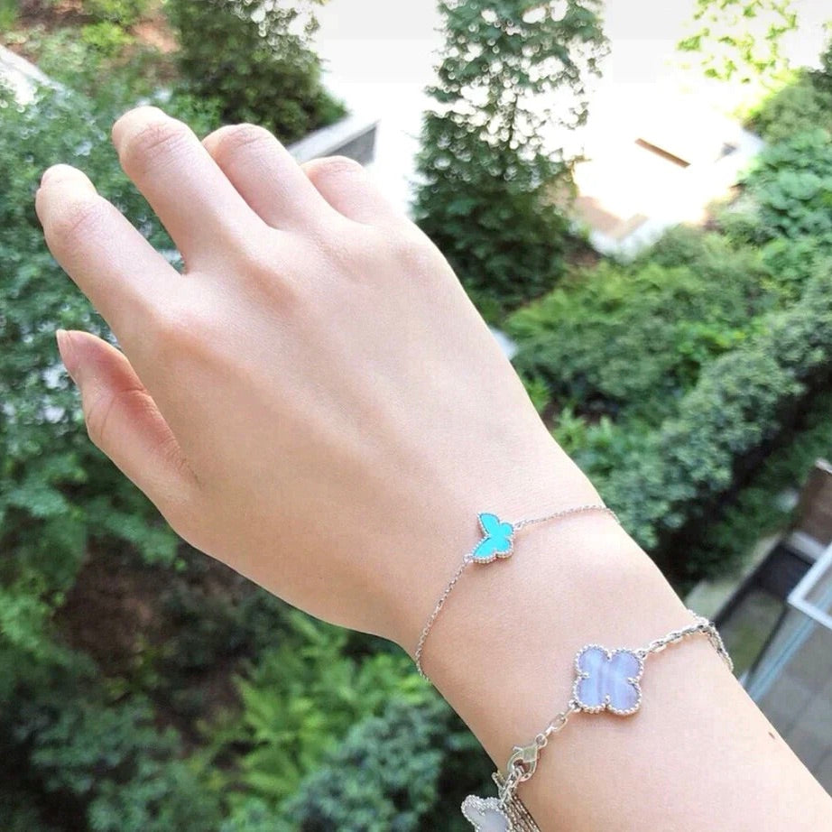 [Clover]BUTTERFLY TURQUOISE BUTTERFLY BRACELET SILVER
