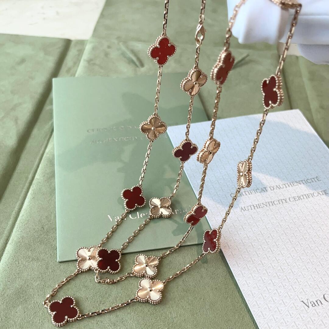[Clover]CLOVER 20 MOTIFS LASER CARNELIAN NECKLACE