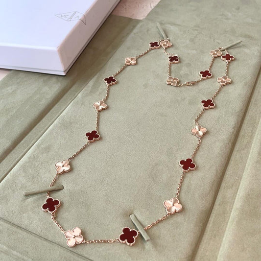 [Clover]CLOVER 20 MOTIFS LASER CARNELIAN NECKLACE