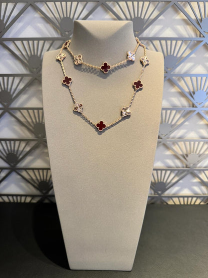 [Clover]CLOVER 20 MOTIFS LASER CARNELIAN NECKLACE