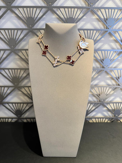 [Clover]CLOVER 20 MOTIFS LASER CARNELIAN NECKLACE