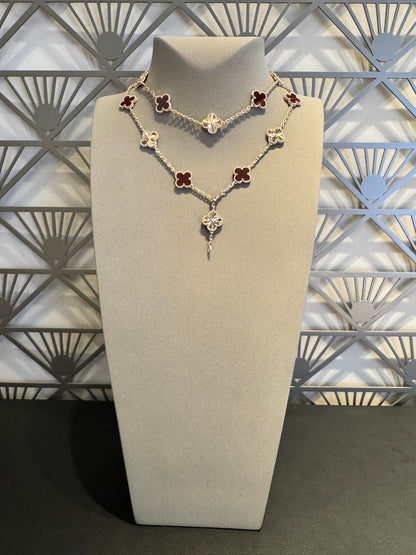[Clover]CLOVER 20 MOTIFS LASER CARNELIAN NECKLACE