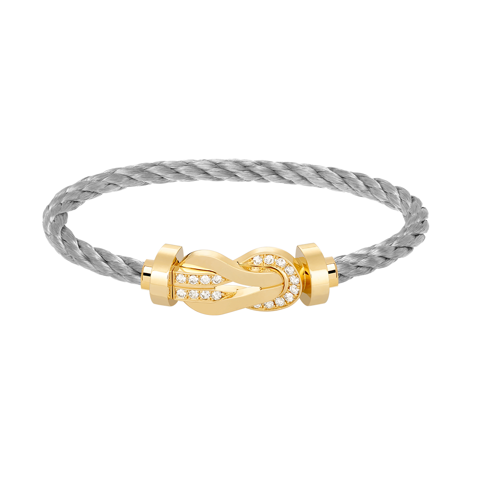 [Clover]CHANCE LARGE 8 FIGURE BUCKLE HALF DIAMOND BRACELET GOLD