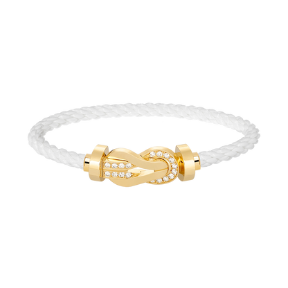 [Clover]CHANCE LARGE 8 FIGURE BUCKLE HALF DIAMOND BRACELET GOLD