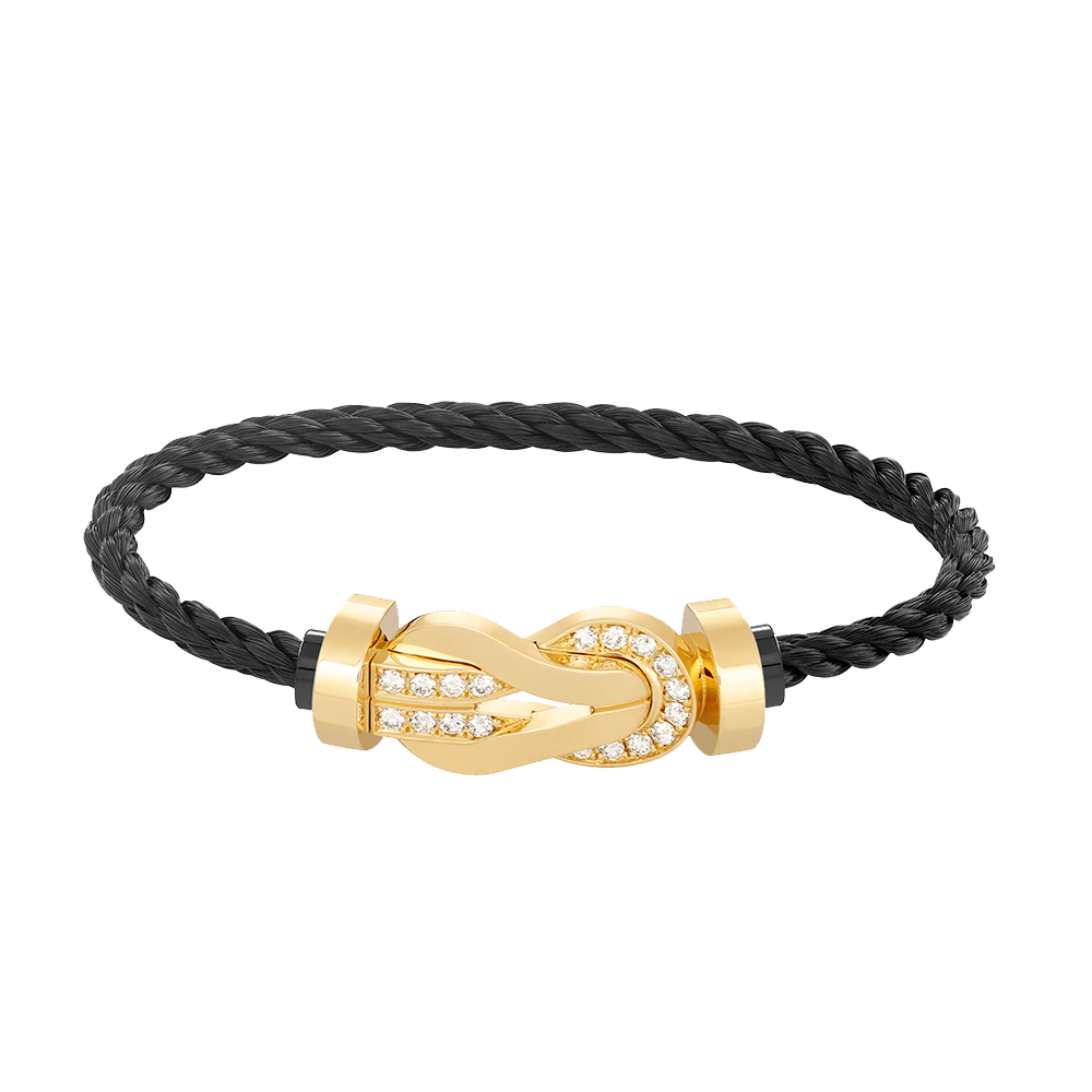 [Clover]CHANCE LARGE 8 FIGURE BUCKLE HALF DIAMOND BRACELET GOLD
