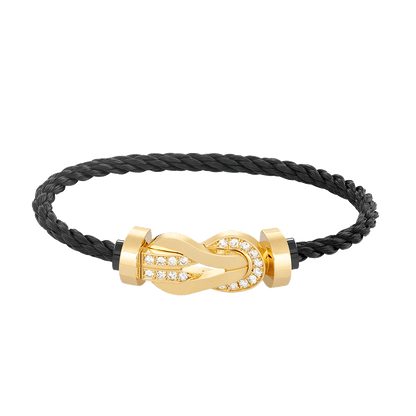 [Clover]CHANCE LARGE 8 FIGURE BUCKLE HALF DIAMOND BRACELET GOLD