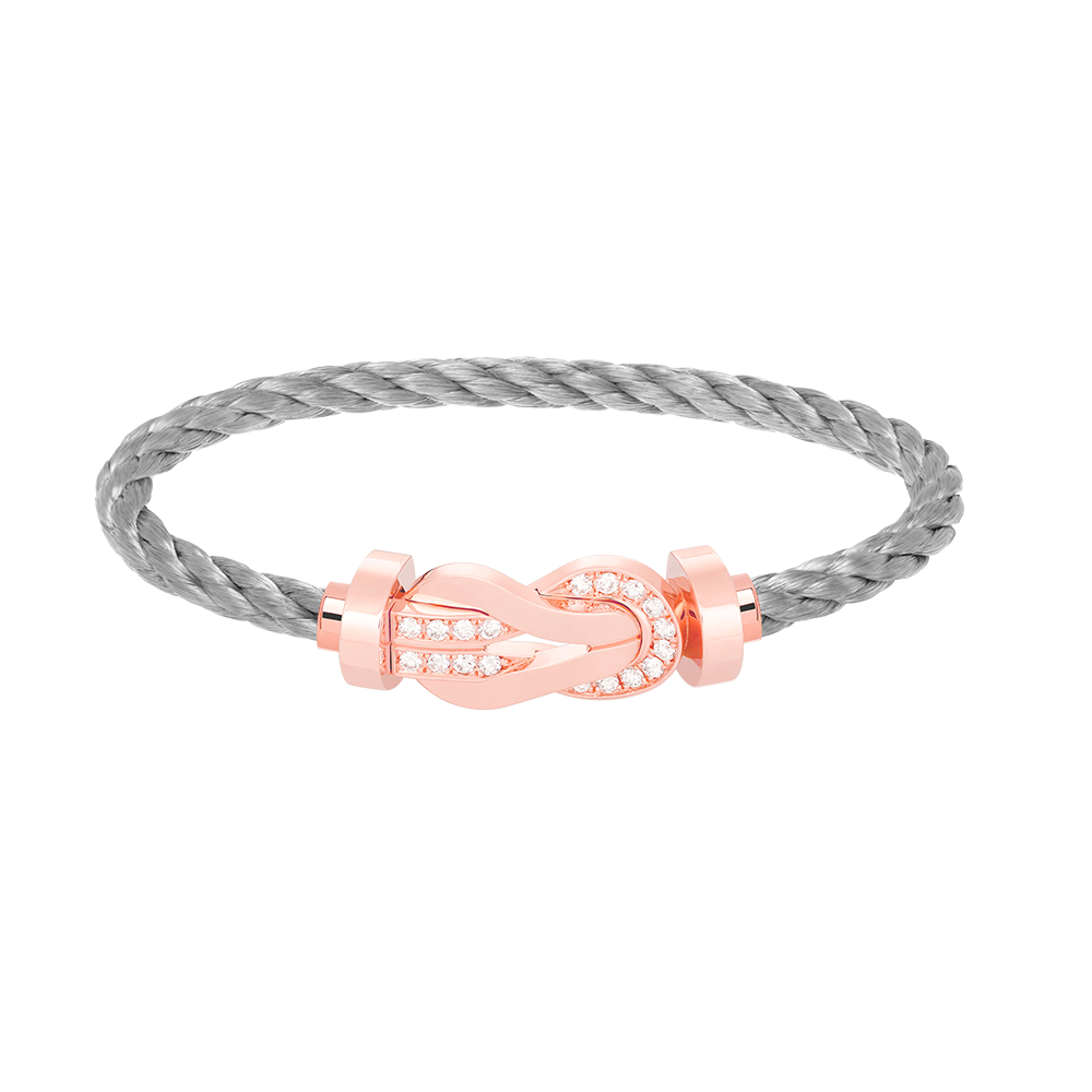 [Clover]CHANCE LARGE 8 FIGURE BUCKLE HALF DIAMOND BRACELET ROSE GOLD