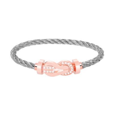 [Clover]CHANCE LARGE 8 FIGURE BUCKLE HALF DIAMOND BRACELET ROSE GOLD
