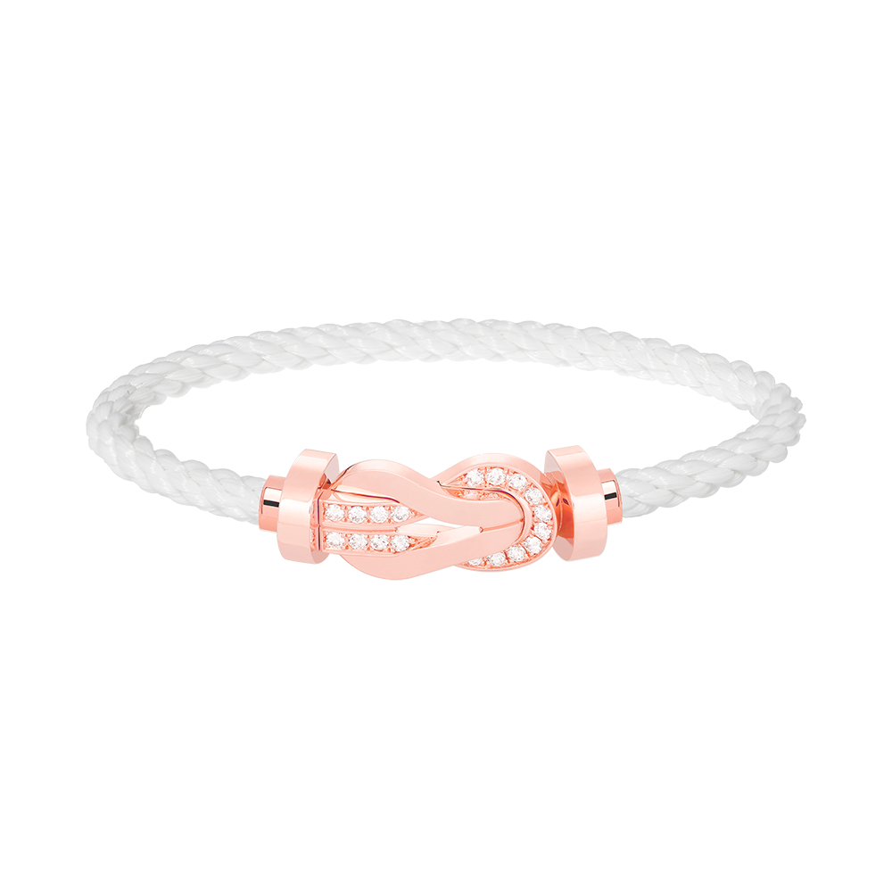 [Clover]CHANCE LARGE 8 FIGURE BUCKLE HALF DIAMOND BRACELET ROSE GOLD
