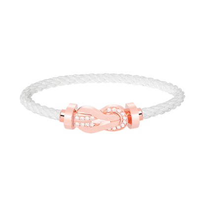 [Clover]CHANCE LARGE 8 FIGURE BUCKLE HALF DIAMOND BRACELET ROSE GOLD