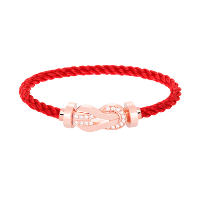 [Clover]CHANCE LARGE 8 FIGURE BUCKLE HALF DIAMOND BRACELET ROSE GOLD
