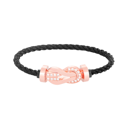 [Clover]CHANCE LARGE 8 FIGURE BUCKLE HALF DIAMOND BRACELET ROSE GOLD
