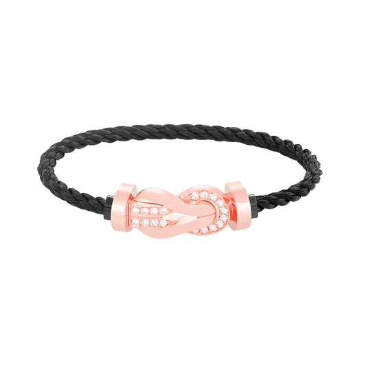 [Clover]CHANCE LARGE 8 FIGURE BUCKLE HALF DIAMOND BRACELET ROSE GOLD