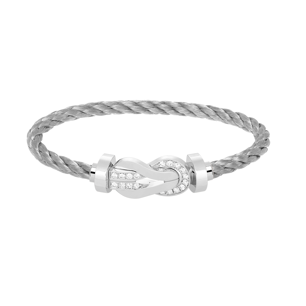 [Clover]CHANCE LARGE 8 FIGURE BUCKLE HALF DIAMOND BRACELET SILVER