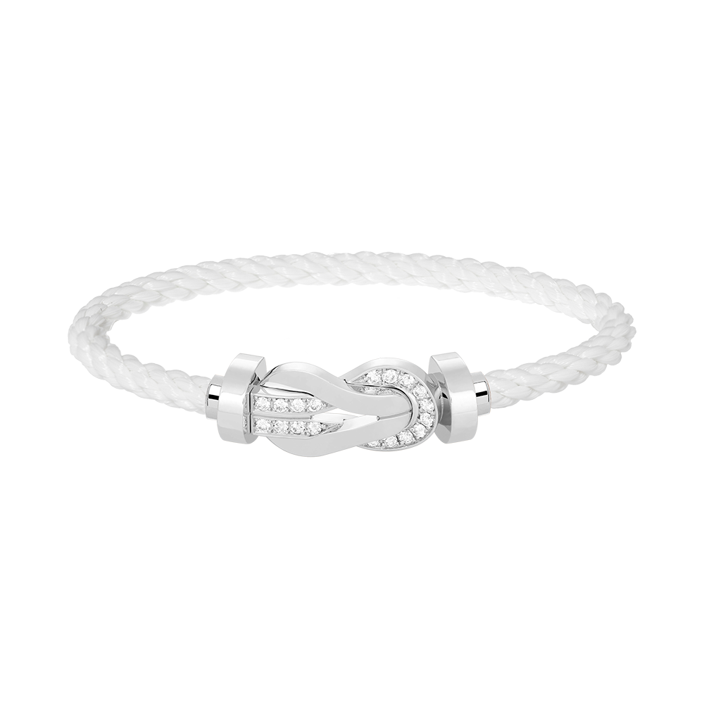 [Clover]CHANCE LARGE 8 FIGURE BUCKLE HALF DIAMOND BRACELET SILVER