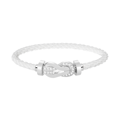 [Clover]CHANCE LARGE 8 FIGURE BUCKLE HALF DIAMOND BRACELET SILVER