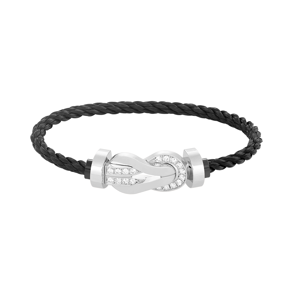 [Clover]CHANCE LARGE 8 FIGURE BUCKLE HALF DIAMOND BRACELET SILVER