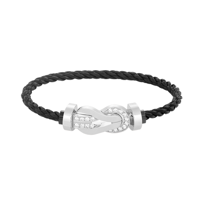[Clover]CHANCE LARGE 8 FIGURE BUCKLE HALF DIAMOND BRACELET SILVER