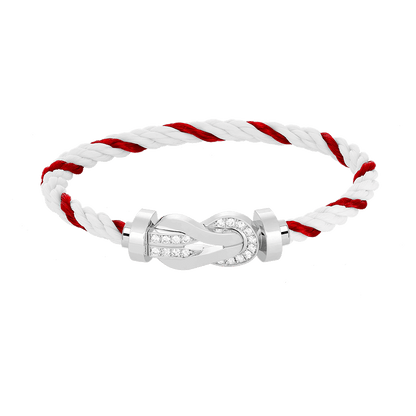 [Clover]CHANCE LARGE 8 FIGURE BUCKLE HALF DIAMOND BRACELET SILVER