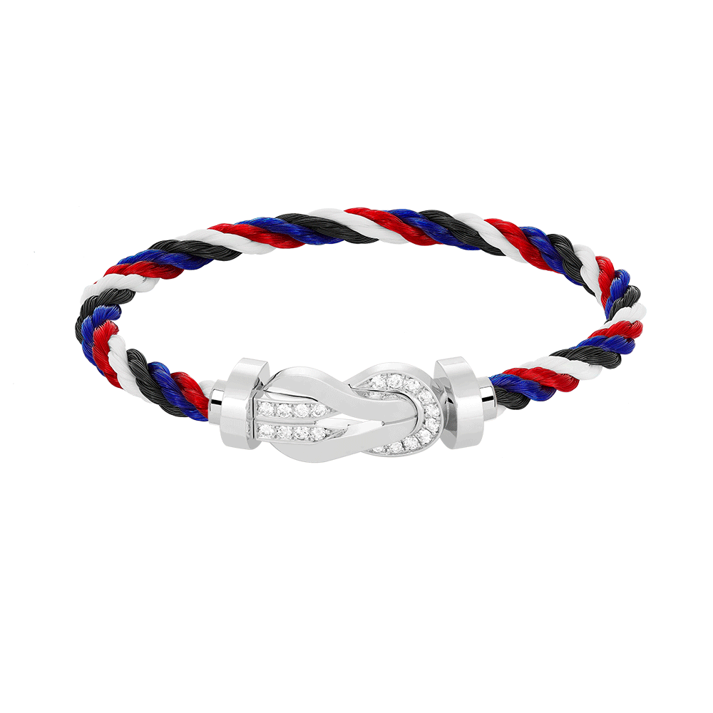 [Clover]CHANCE LARGE 8 FIGURE BUCKLE HALF DIAMOND BRACELET SILVER