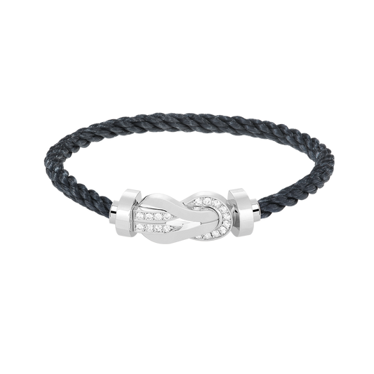 [Clover]CHANCE LARGE 8 FIGURE BUCKLE HALF DIAMOND BRACELET SILVER
