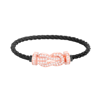 [Clover]CHANCE LARGE 8 FIGURE BUCKLE FULL DIAMOND BRACELET ROSE GOLD