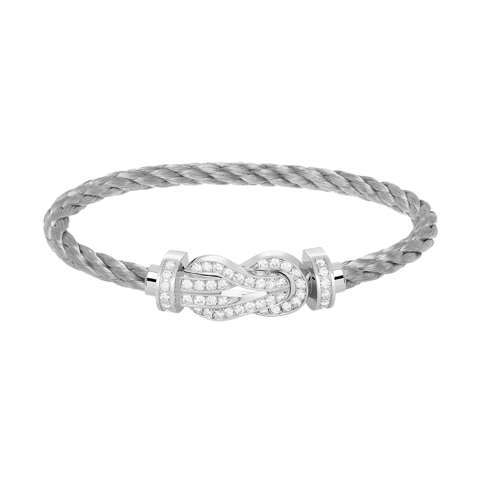 [Clover]CHANCE LARGE 8 FIGURE BUCKLE FULL DIAMOND BRACELET SILVER