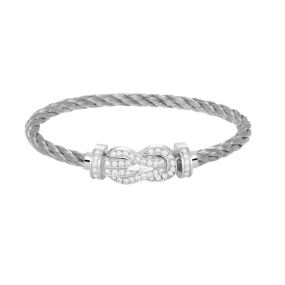 [Clover]CHANCE LARGE 8 FIGURE BUCKLE FULL DIAMOND BRACELET SILVER