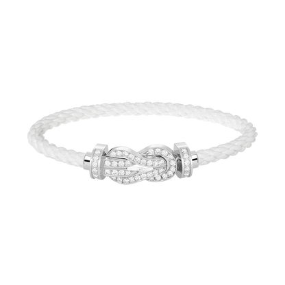 [Clover]CHANCE LARGE 8 FIGURE BUCKLE FULL DIAMOND BRACELET SILVER