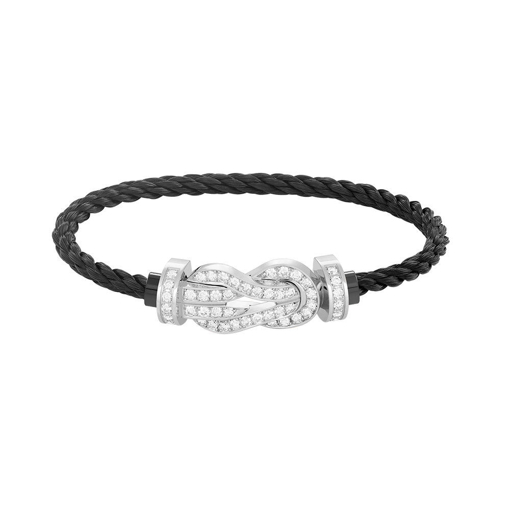 [Clover]CHANCE LARGE 8 FIGURE BUCKLE FULL DIAMOND BRACELET SILVER