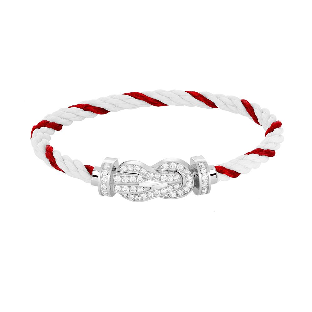 [Clover]CHANCE LARGE 8 FIGURE BUCKLE FULL DIAMOND BRACELET SILVER