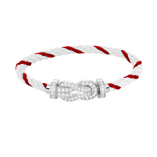 [Clover]CHANCE LARGE 8 FIGURE BUCKLE FULL DIAMOND BRACELET SILVER