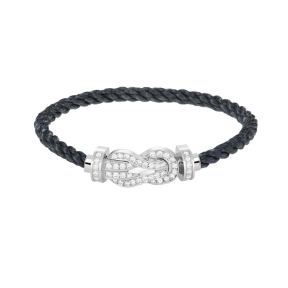 [Clover]CHANCE LARGE 8 FIGURE BUCKLE FULL DIAMOND BRACELET SILVER