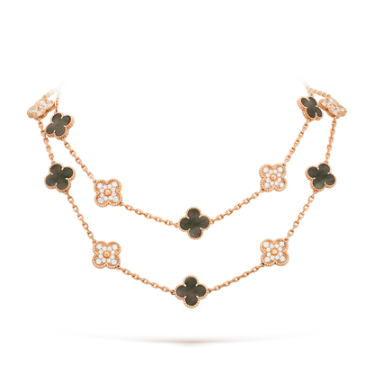 [Clover]CLOVER 20 MOTIFS DARK MOP DIAMOND  NECKLACE