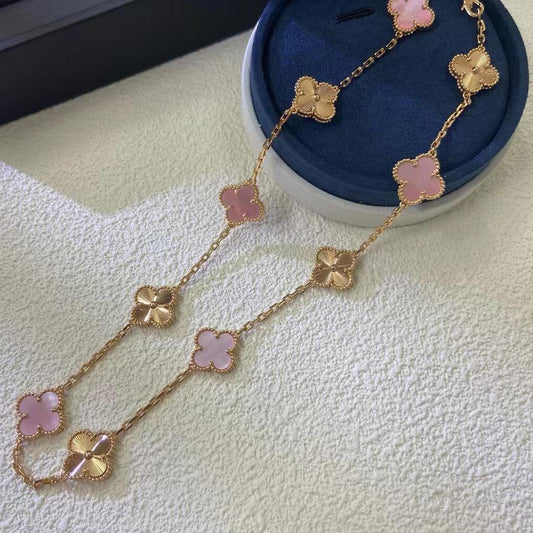 [Clover]CLOVER 10 MOTIFS  LASER PINK MOP NECKLACE