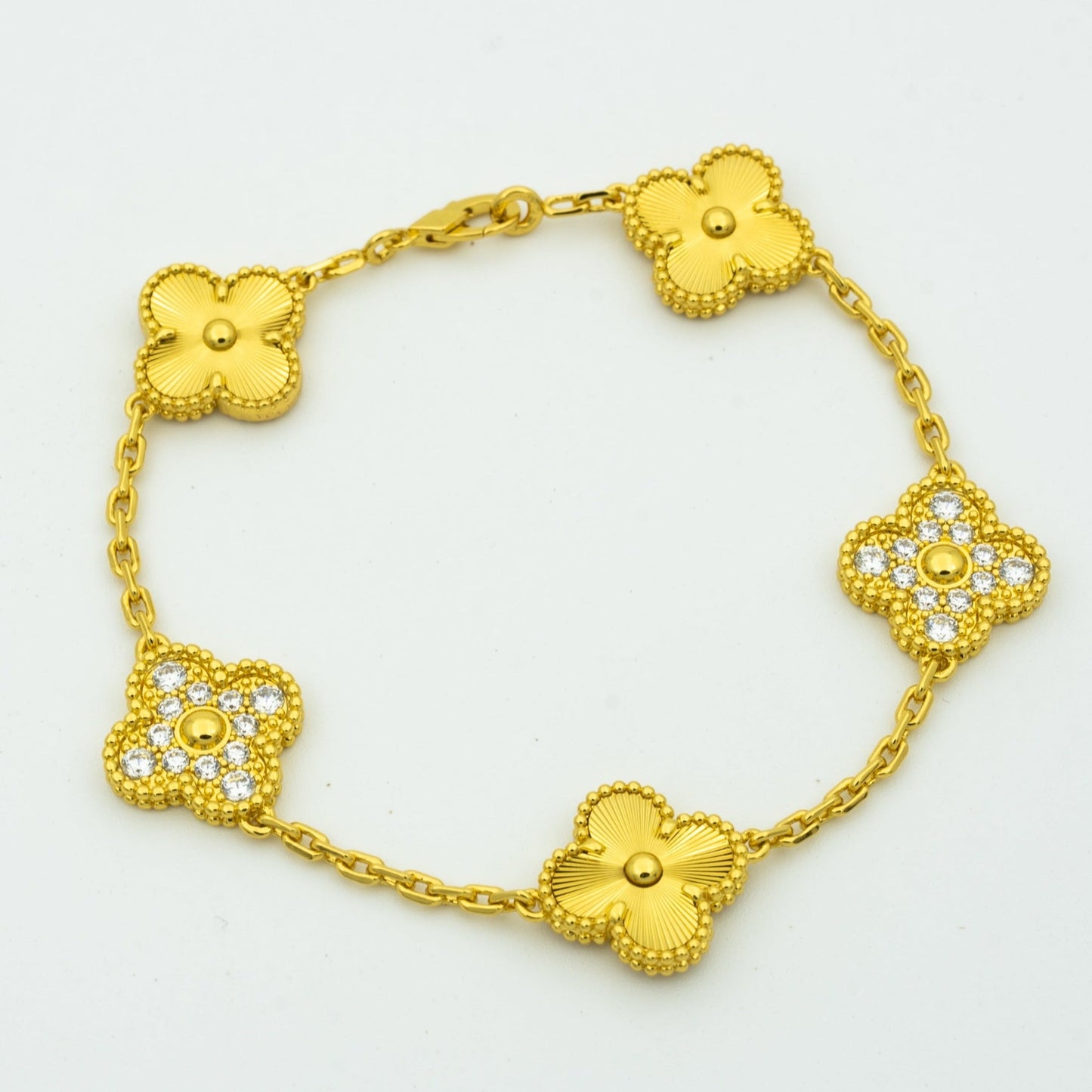 [Clover]CLOVER BRACELET 5 MOTIFS GOLD DIAMOND