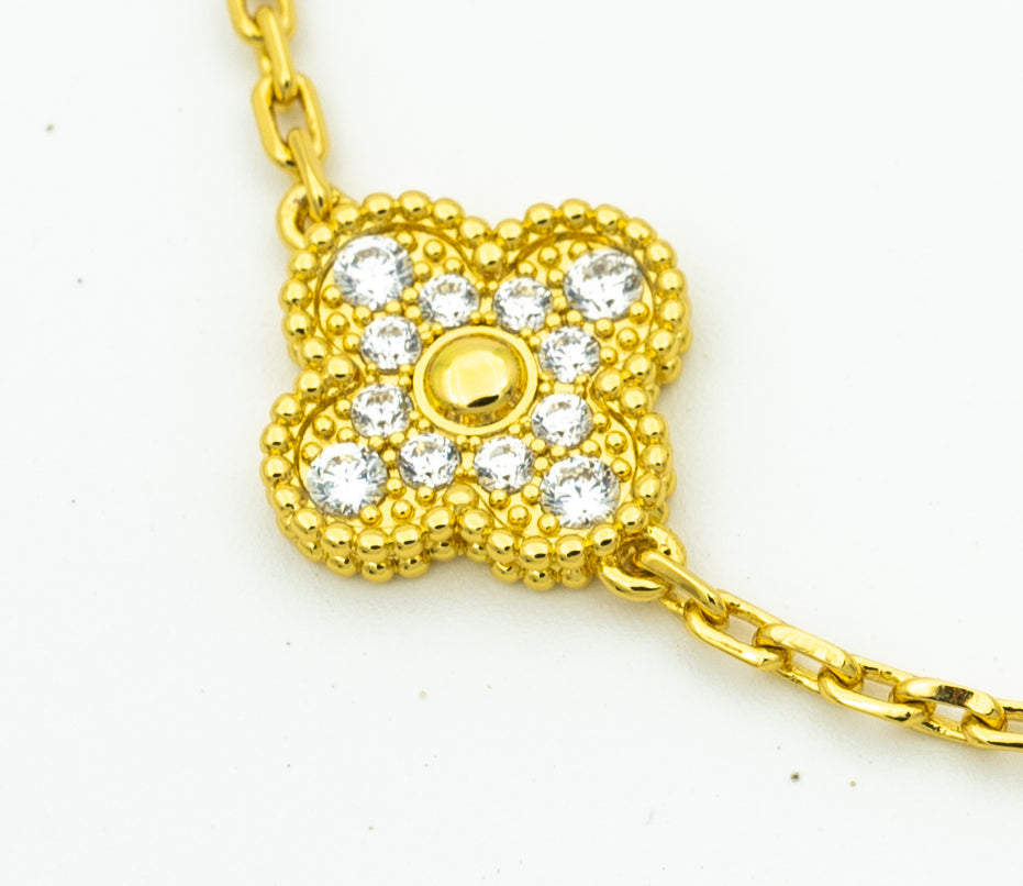[Clover]CLOVER BRACELET 5 MOTIFS GOLD DIAMOND