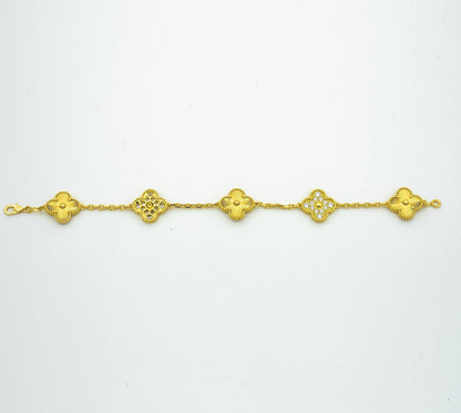 [Clover]CLOVER BRACELET 5 MOTIFS GOLD DIAMOND