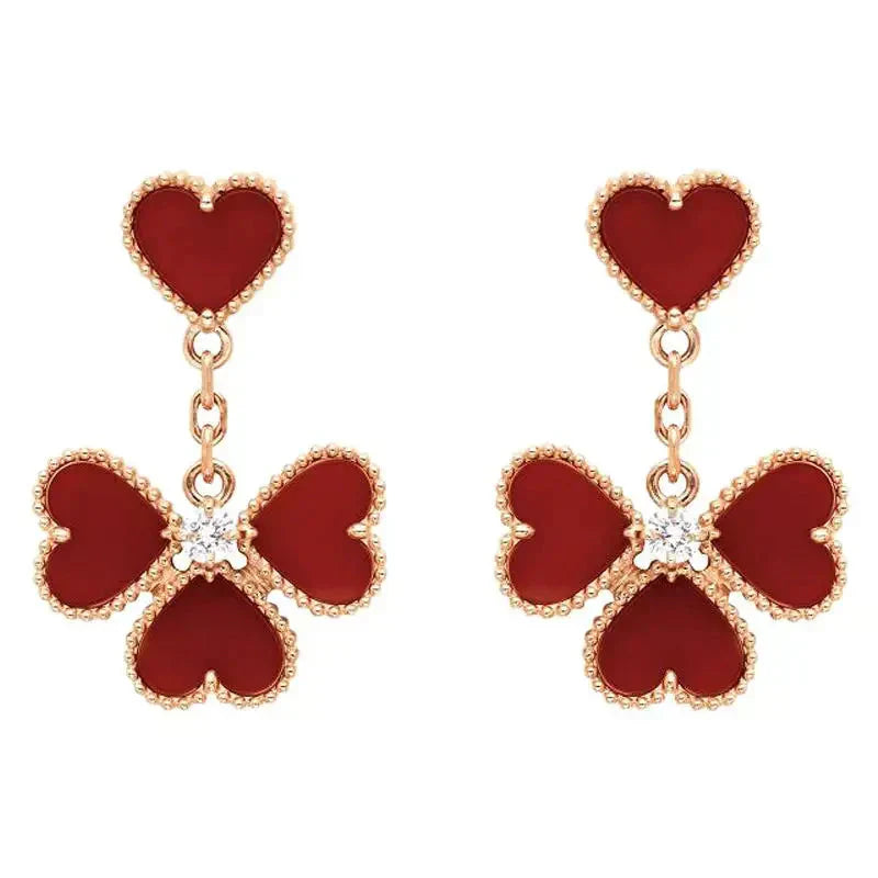 [Clover]SWEET CLOVER CARNELIAN EARRINGS