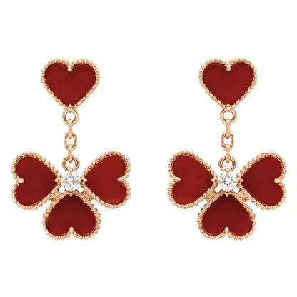 [Clover]SWEET CLOVER CARNELIAN EARRINGS