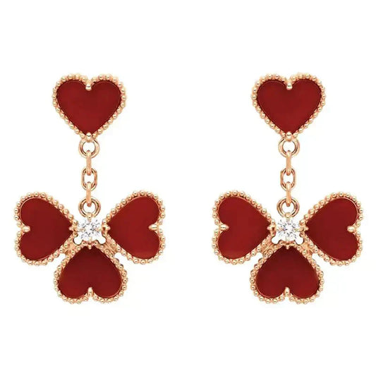 [Clover]SWEET CLOVER CARNELIAN EARRINGS