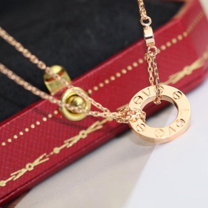 [Clover]LOVE NECKLACE ADJUSTABLE ROSE GOLD 2 DIAMOND