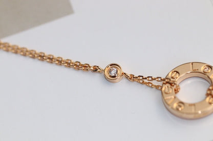 [Clover]LOVE NECKLACE ADJUSTABLE ROSE GOLD 2 DIAMOND