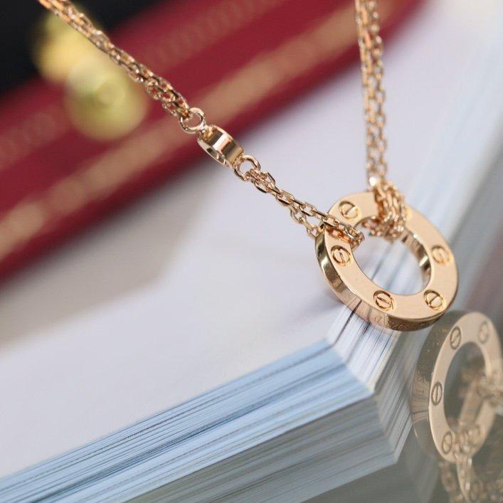 [Clover]LOVE NECKLACE ADJUSTABLE ROSE GOLD 2 DIAMOND