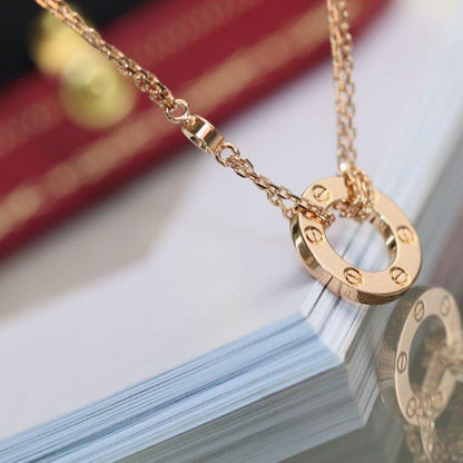 [Clover]LOVE NECKLACE ADJUSTABLE ROSE GOLD 2 DIAMOND