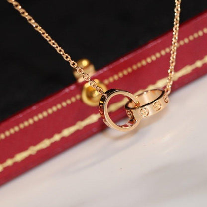 [Clover]LOVE NECKLACE PINK GOLD AND SILVER