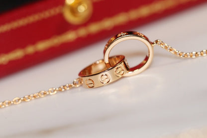 [Clover]LOVE NECKLACE PINK GOLD AND SILVER