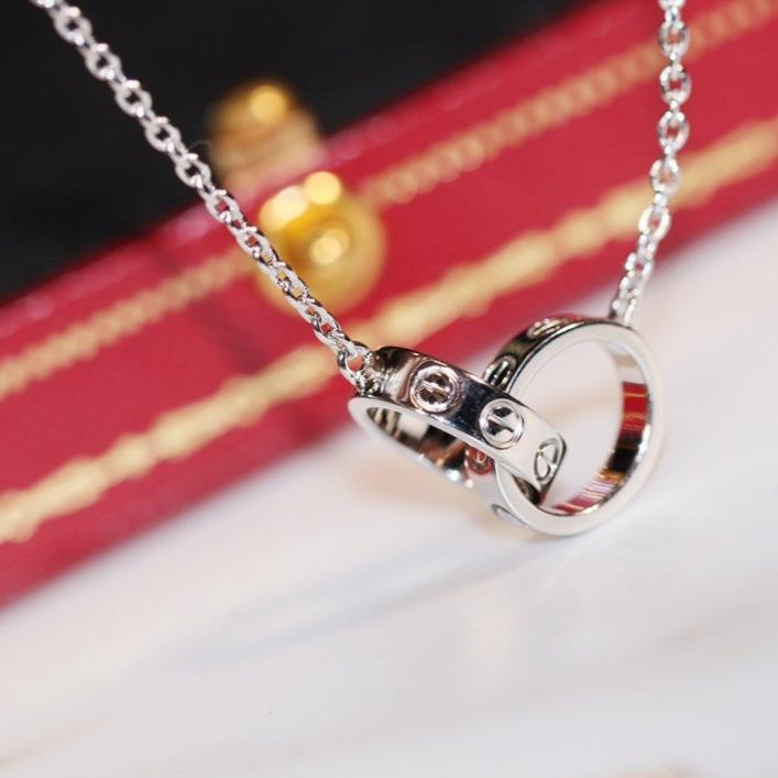 [Clover]LOVE NECKLACE PINK GOLD AND SILVER