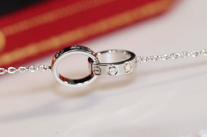 [Clover]LOVE NECKLACE PINK GOLD AND SILVER