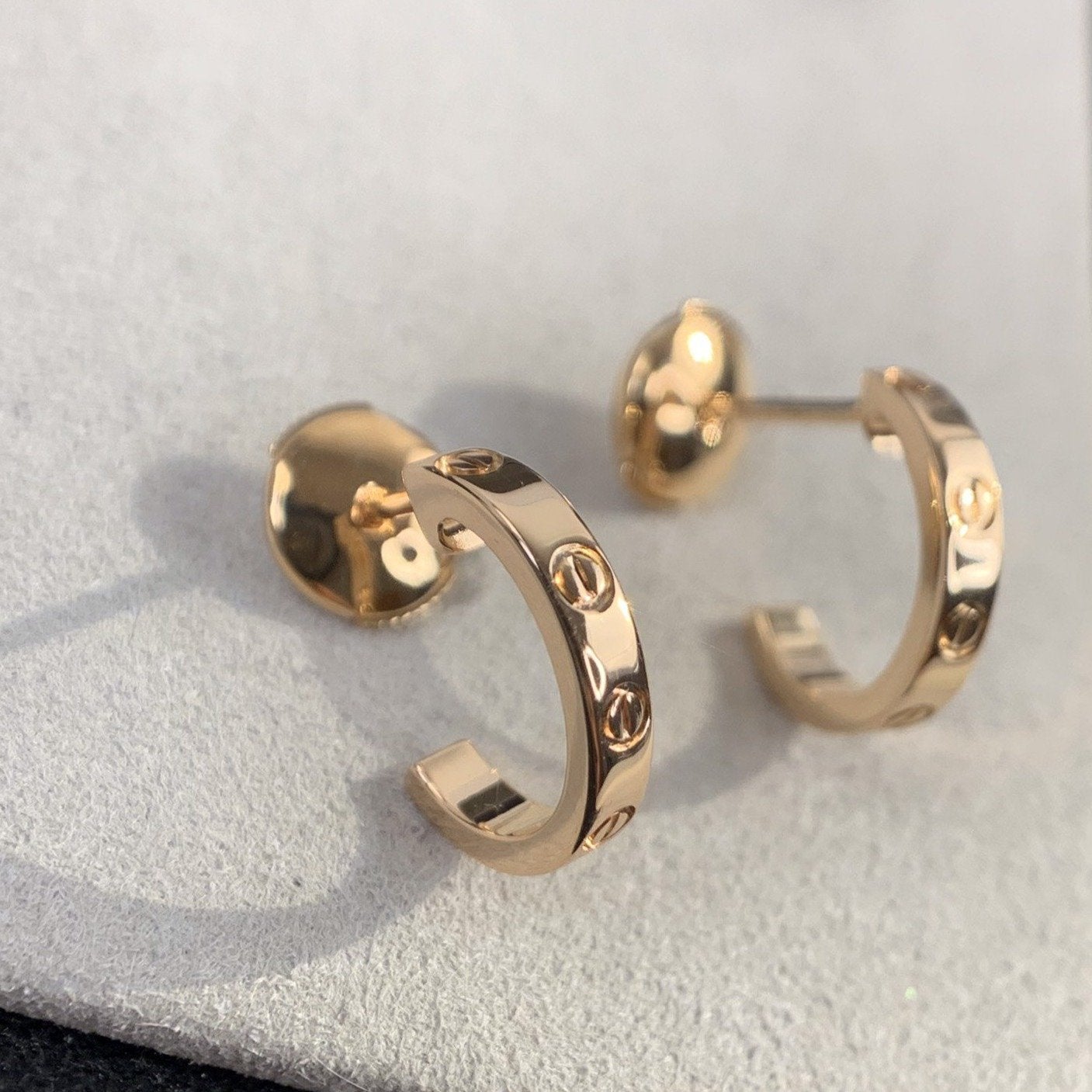 [Clover]LOVE EARRINGS 2.65MM PINK GOLD
